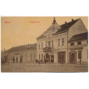 Mohács, Széchenyi tér, Rosenthal B. Fiai, Klausz üzlete, Mohácsi Közgazdasági Bank. Weiser E...