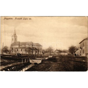1916 Nagykáta, Kossuth Lajos tér, templom. Bitcskey Pál kiadása (EK)