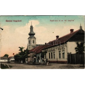 Nagyrév, Árpád utca, Református templom, üzlet (Rb)
