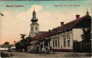 Nagyrév, Árpád utca, Református templom, üzlet (Rb)