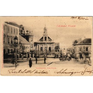 1901 Pécs, Irgalmasok temploma. Fischer Ferenc kiadása (EB)