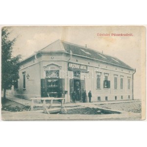 1928 Pécsvárad, Anschau Antal üzlete és saját kiadása (kopott sarkak / wytarte rogi)