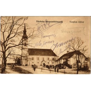 1914 Sárszentlőrinc (Paks), Templom kijövet