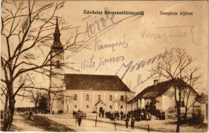 1914 Sárszentlőrinc (Paks), Templom kijövet