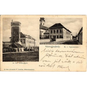 1904 Sátoraljaújhely, M. kir. dohánygyár, K.r. főgimnázium. Alexander V. kiadása (kis szakadás / kleiner Riss...