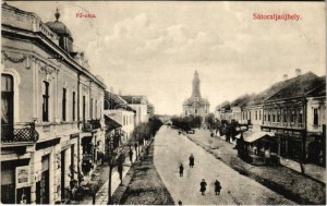 1915 Sátoraljaújhely, Fő utca, üzletek. Lövy Adolf kiadása (EK)