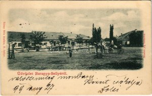 1899 (Vorläufer) Sellye, Baranyasellye; Fő tér, üzlet. Rónay Béla kiadása