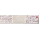 1915 Szeged, látkép. 3-részes kihajtható panorámalap / 3-tiled folding panoramacard (hajtásnál kopott / worn at fold...