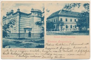 1899 (Vorläufer) Szekszárd, Izraelita templom, zsinagóga, Országos Selyemtenyésztő felügyelőség. Fischhof Mór kiadása ...