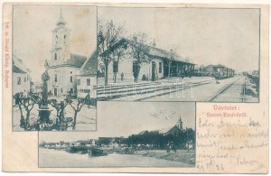 1899 (Vorläufer) Szentendre, Szent-Endre ; vasútállomás, vonat, Szerb templom, látkép. Divald Károly 143. sz. (EB...