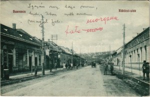1910 Szerencs, Rákóczi utca, Takarékpénztár, üzletek. Schönfeld Zoltán kiadása (EK)