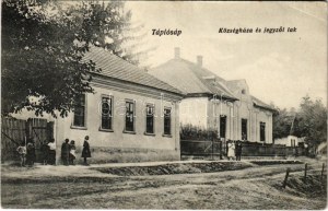 1934 Tápiósáp (Sülysáp), községháza, jegyzői lak. Potok Ernő fényképész kiadása (EK)