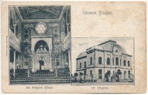 1912 Tokaj, Izraelita templom, zsinagóga belső. Il direttore Adolf Kiadása (EB)