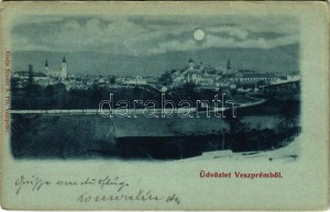 1904 Veszprém, látkép. Krausz Á. Fia kiadása (EK)