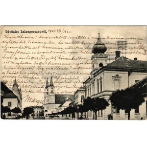 1905 Zalaegerszeg, utca, templom (EK)