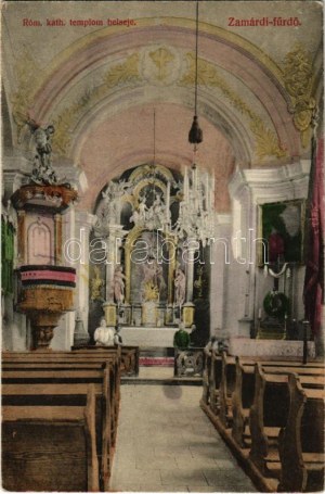 Zamárdi-fürdő, Római katolikus templom belseje. Polónyi István kiadása (fl)