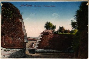 Ada Kaleh, Várrom / Festungs-Ruine / zamek, ruiny twierdzy (ragasztónyom / ślady kleju)
