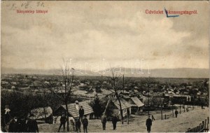 1909 Aknasugatag, Ocna Sugatag; Bányatelep látképe. Kaufmann Ábr. és fiai kiadása / mine colony (EK...