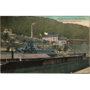 1911 Anina, Stájerlakanina, Stájerlak, Steierdorf; Ronna akna a vasgyártól nézve. Hollschütz / miniera, ferriera...