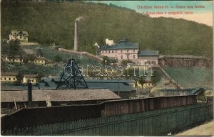 1911 Anina, Stájerlakanina, Stájerlak, Steierdorf; Ronna akna a vasgyártól nézve. Hollschütz / Bergwerk, Eisenwerk...