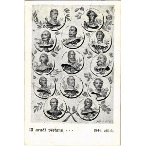 1899 (Vorläufer) Arad, 13 aradi vértanú... 1849. október 6. Kurcz és Társa / The 13 Martyrs of Arad (EK...