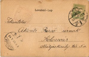 1906 Arad, Vértanú szobor. Szecessziós litho keret címerrel / pomnik męczenników. Secesyjna litografia z herbem ...