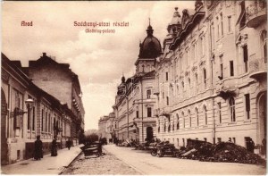 1910 Arad, Széchenyi utca, Szántay palota, Szirmai és Társa üzlete. Ifj. Klein Mór kiadása / Straßenansicht, Palast...