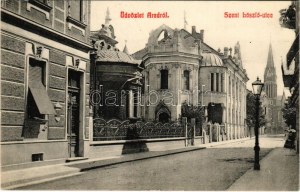 1909 Arad, Szent László utca. Kerpel Izsó kiadása. Ruhm Ödön felvétele / widok ulicy