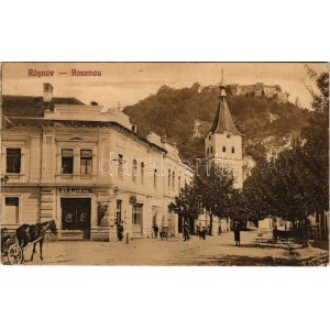 1927 Barcarozsnyó, Rozsnyó, Rasnov, Rosenau; vár, R. &amp; K. Welkens üzlete és saját kiadása / hrad, vydavateľstvo ...