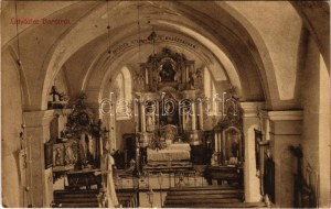 1911 Barót, Baraolt; Római katolikus templom belseje. Dániel Ferenc kiadása / Interno di chiesa cattolica romana (EK...