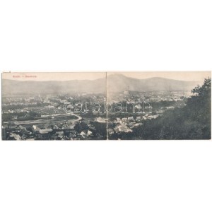 1912 Beszterce, Bistritz, Bistrita ; látkép. 2részes kihajtható panorámalap / general view. 2...