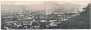 1912 Beszterce, Bistritz, Bistrita; látkép. 2részes kihajtható panorámalap / vista generale. 2...