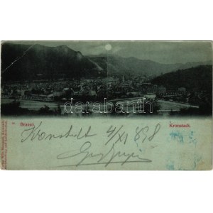 1898 (Vorläufer) Brassó, Kronstadt, Brasov ; látkép este. Wilh. Hiemesch kiadása / vue générale de nuit (EB...