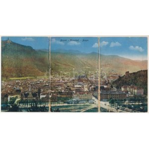 1917 Brassó, Kronstadt, Brasov; 3-részes kihajtható panorámalap. / 3-tiled folding panoramacard (r...