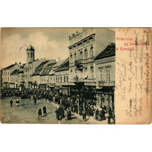 1899 (Vorläufer) Brassó, Kronstadt, Brasov; Wintercorso auf der Kornzeile / Búzasor télen, piac, Servatius ...