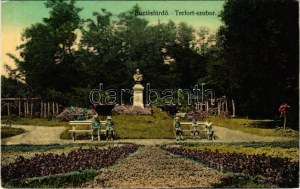 1915 Buziásfürdő, Baile Buzias; Trefort szobor / statua (EK)