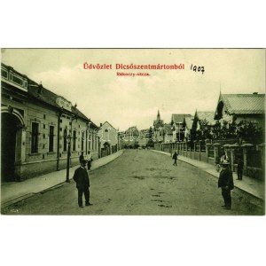 1907 Dicsőszentmárton, Tarnaveni, Diciosanmartin; Rákóczi utca. Hirsch Mór kiadása ...