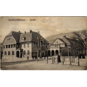 1912 Feketehalom, Zeiden, Codlea ; Gesellschaftshaus, Gasthaus zur Schwarzburg / Társasági ház, vendéglő, étterem...