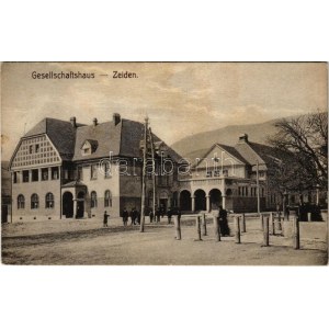 1912 Feketehalom, Zeiden, Codlea; Gesellschaftshaus, Gasthaus zur Schwarzburg / Társasági ház, vendéglő, étterem...