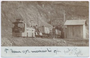1902 Felsőderna, Derna (Bihar, Bihor); Lignitbánya, iparvasút, vonat / Lignit-Kohle / kopalnia węgla brunatnego, kolej przemysłowa ...