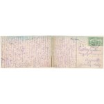 1911 Fogaras, Fagaras; látkép. 2-részes kihajtható panorámalap / widok ogólny. 2-płytkowa składana karta panoramiczna (r...
