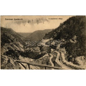 1911 Gyalár, Ghelari ; Retyisórai völgyhíd, iparvasút, bányavasút végállomása. Adler fényirda / Vallée de Retisoara, mine...