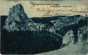 1915 Gyergyói-havasok, Muntii Giurgeu (Gyergyószentmiklós, Gheorgheni); Puskás-szikla (Oltárkő) a békási úttal...
