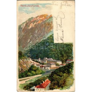 1900 Herkulesfürdő, Baile Herculane; Kunstanstalt Kosmos 140. litho s: Geiger R. (EK)