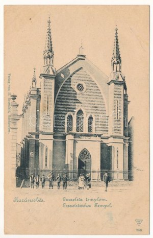 1902 Karánsebes, Caransebes; Izraelita zsidó templom, zsinagóga / sinagoga (r)