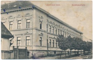 1910 Kézdivásárhely, Targu Secuiesc; Állami elemi iskola. Turóczi István kiadása / school (ázott / wet damage...