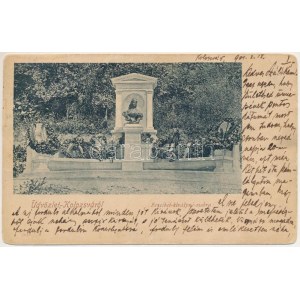 1901 Kolozsvár, Cluj ; Erzsébet királyné (Sissi) szobor / Monument de l'impératrice Élisabeth d'Autriche (Sisi) (szakadás...
