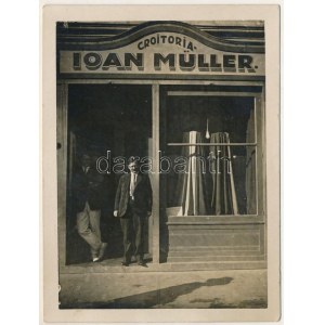 1934 Kolozsvár, Cluj; Müller János szabómester üzlete / Croitoria Ioan Müller / tailor's shop. photo (non PC...