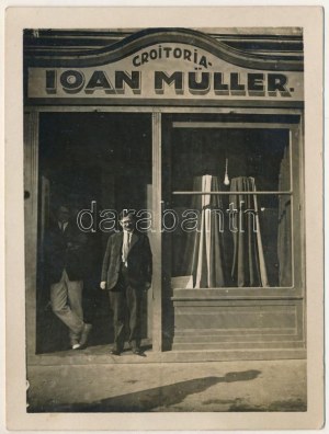 1934 Kolozsvár, Cluj; Müller János szabómester üzlete / Croitoria Ioan Müller / tailor's shop. photo (non PC...