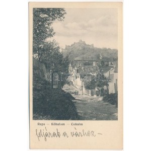 1915 Kőhalom, Reps, Rupea; Feljárat a várhoz. Johanna Gunesch kiadása / strada per il castello